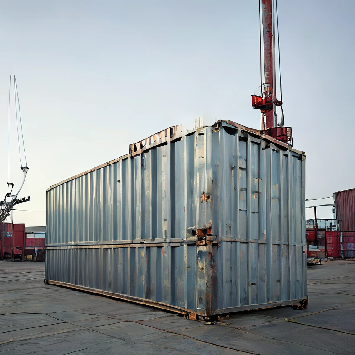 Schiffscontainer an einem Hafen