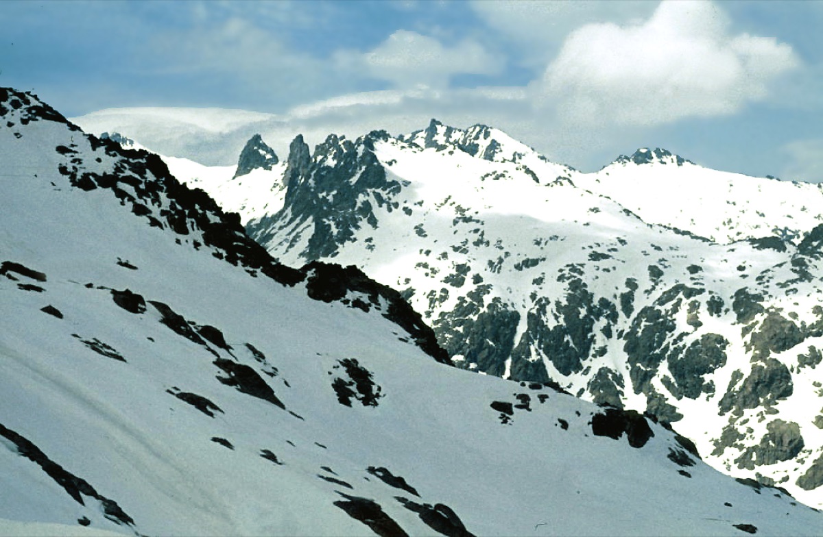 snowy spanish mountain range