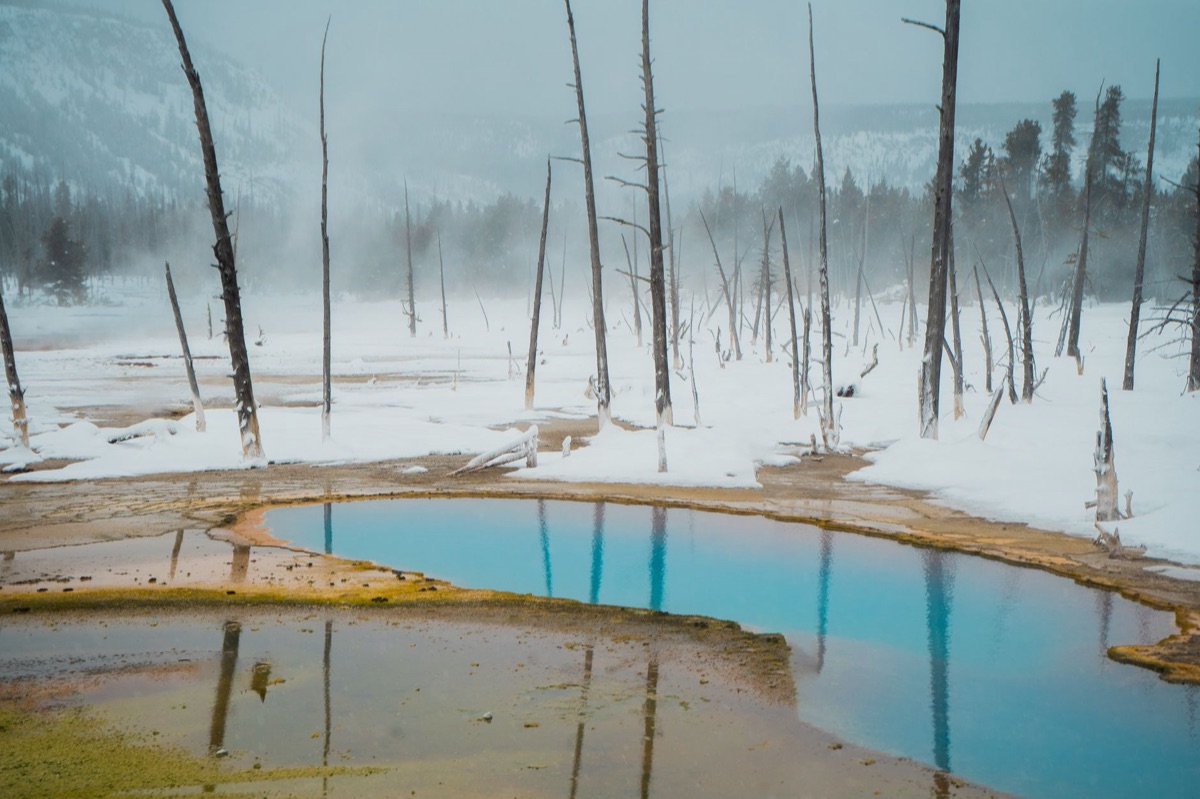 snowy spanish hot spring
