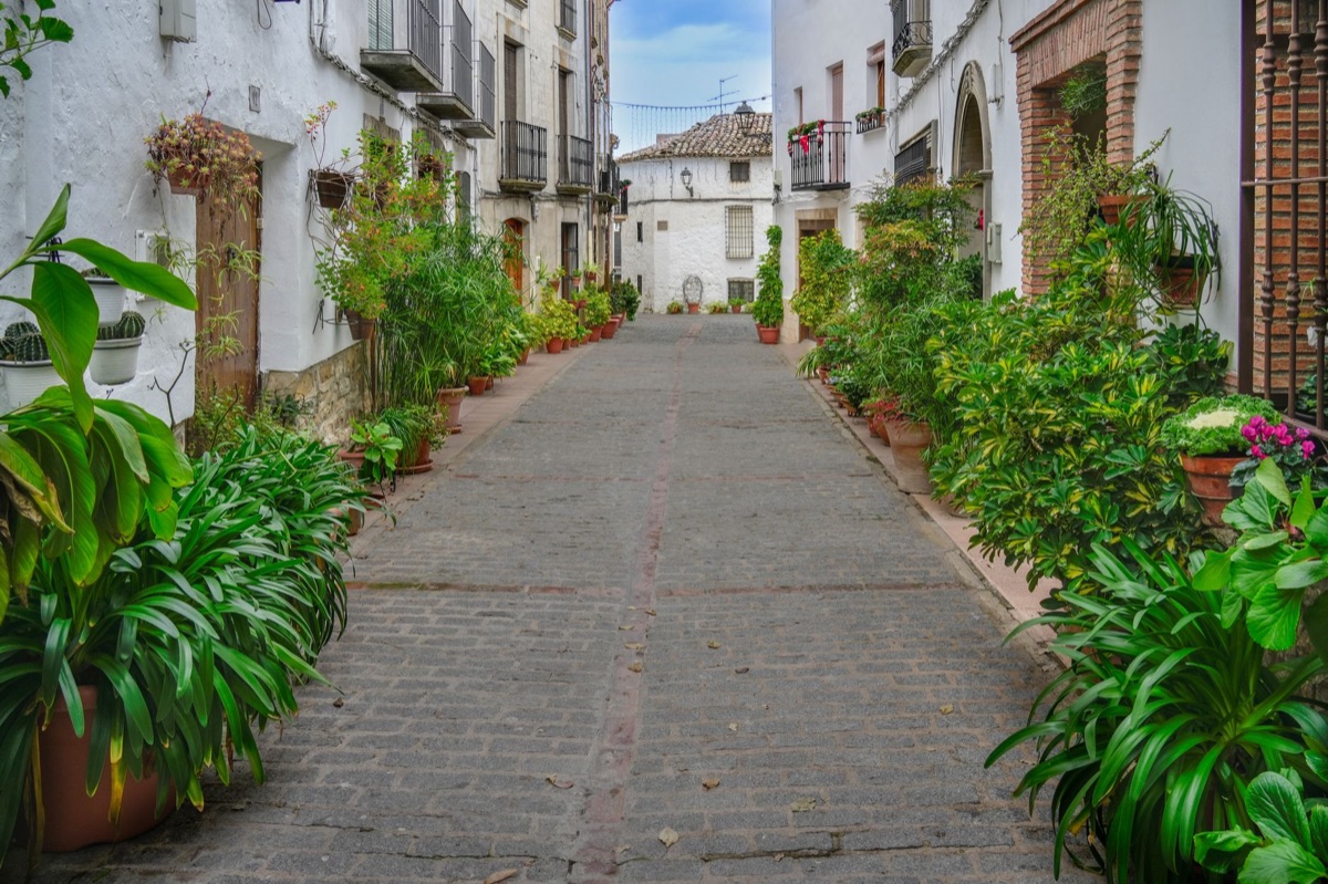 spanish street with traditional andalusian architecture