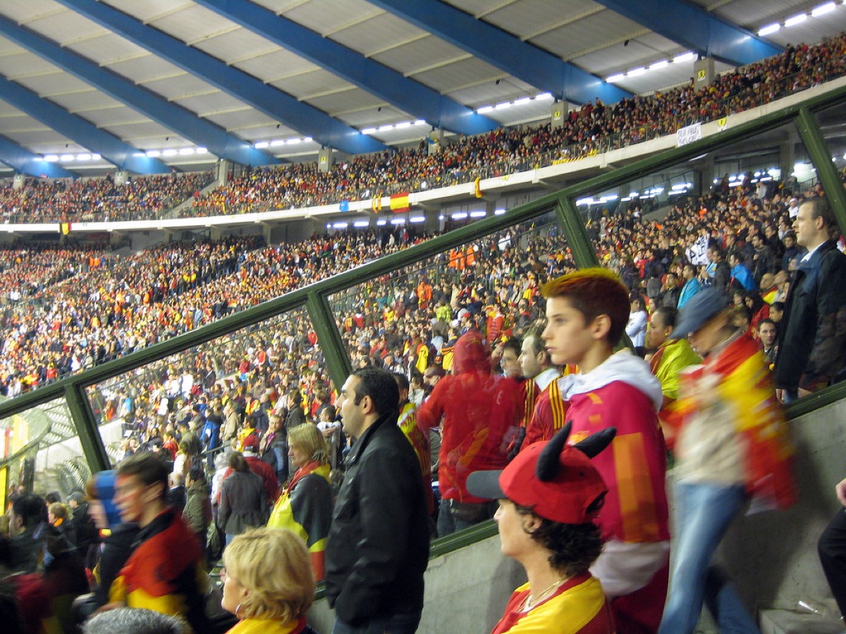 Spanish football fans at a match