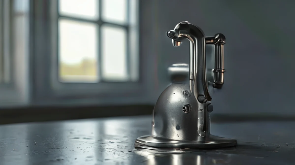 Metallic brandstofpomp met elektrische verbindingen en brandstofleidingen