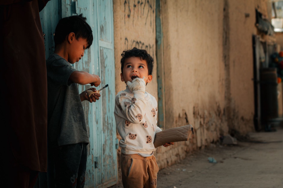 Immigrant and local children playing together